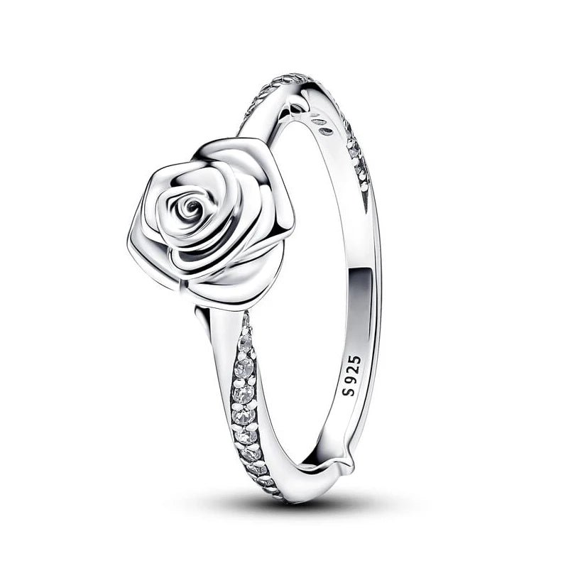Beautiful Rose in Bloom Ring – Elegant 925 Silver Design