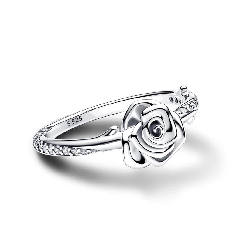 Beautiful Rose in Bloom Ring – Elegant 925 Silver Design